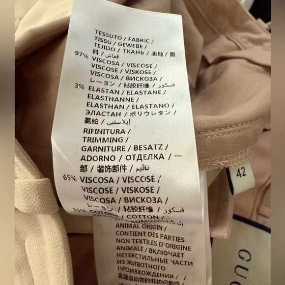 Gucci Beige Crepe Web Strip Detail Crop Wide Leg Pants Size IT 42 US 8 - Picture 7 of 7